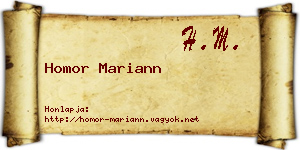 Homor Mariann névjegykártya