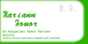 mariann homor business card